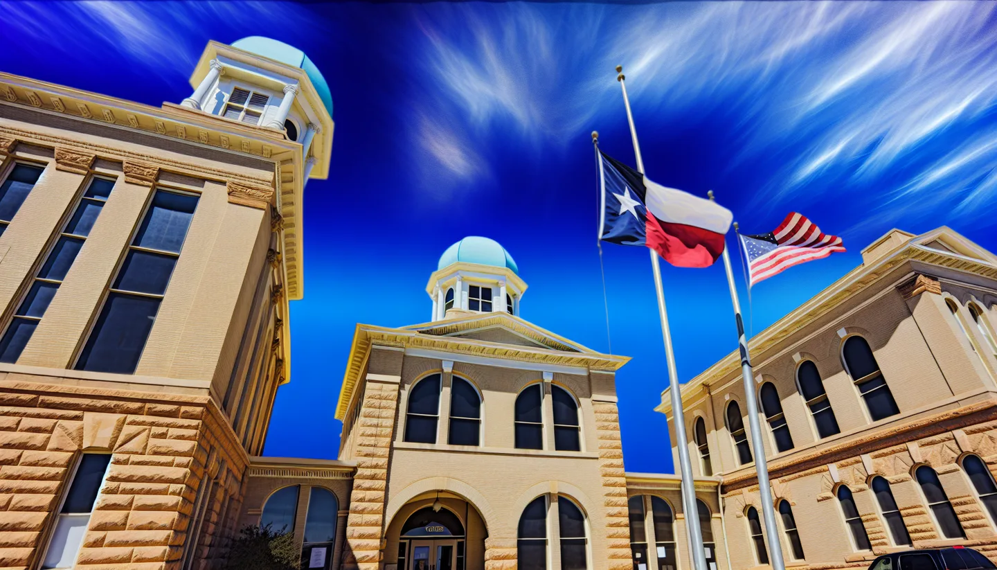 County courthouse exterior in a Texas town