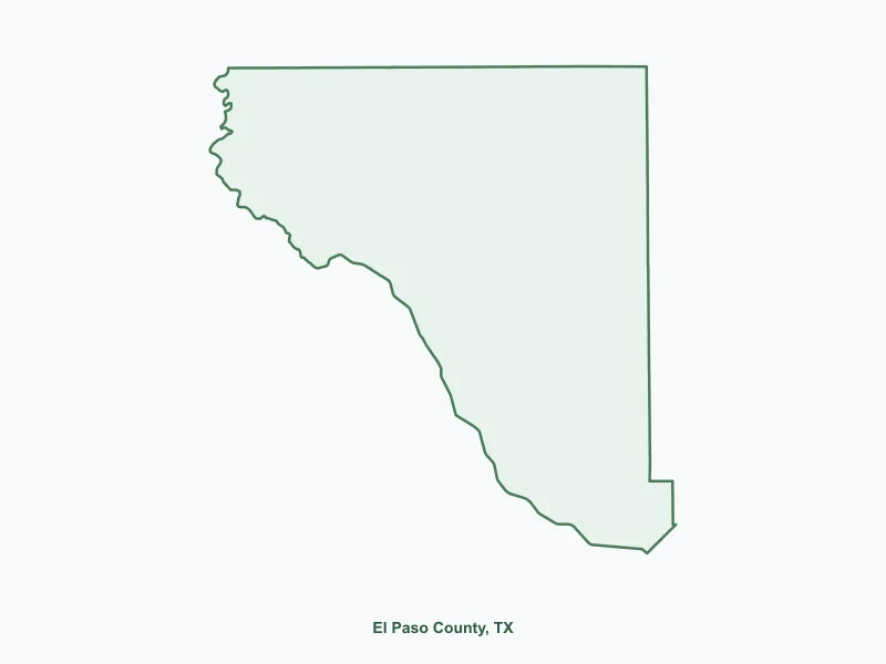 Map of El Paso County, TX showing major cities