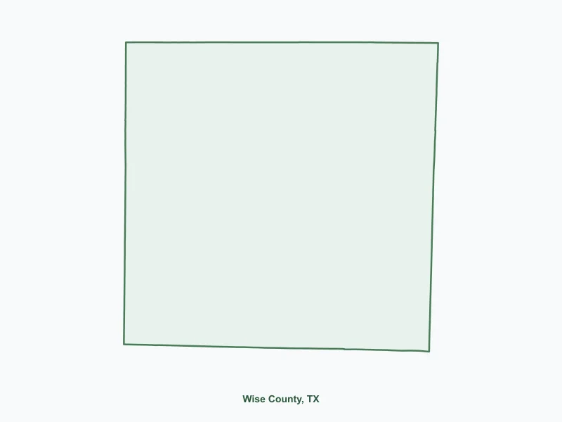 Map of Wise County, TX showing major cities