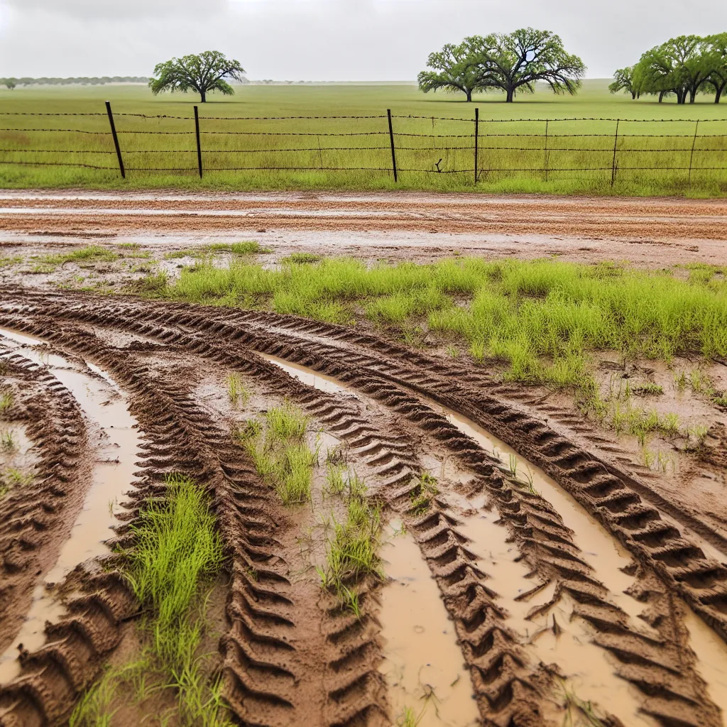 Rural acreage with open grassland and conifer forest in Greenville, Texas