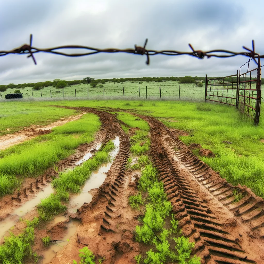Rural acreage with open grassland and conifer forest in Hillsboro, Texas