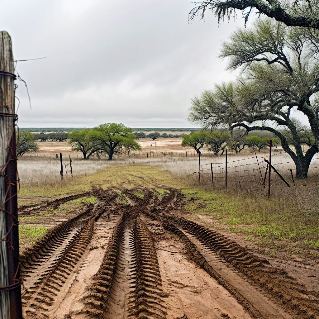 Rural acreage with open grassland and conifer forest in Livingston, Texas