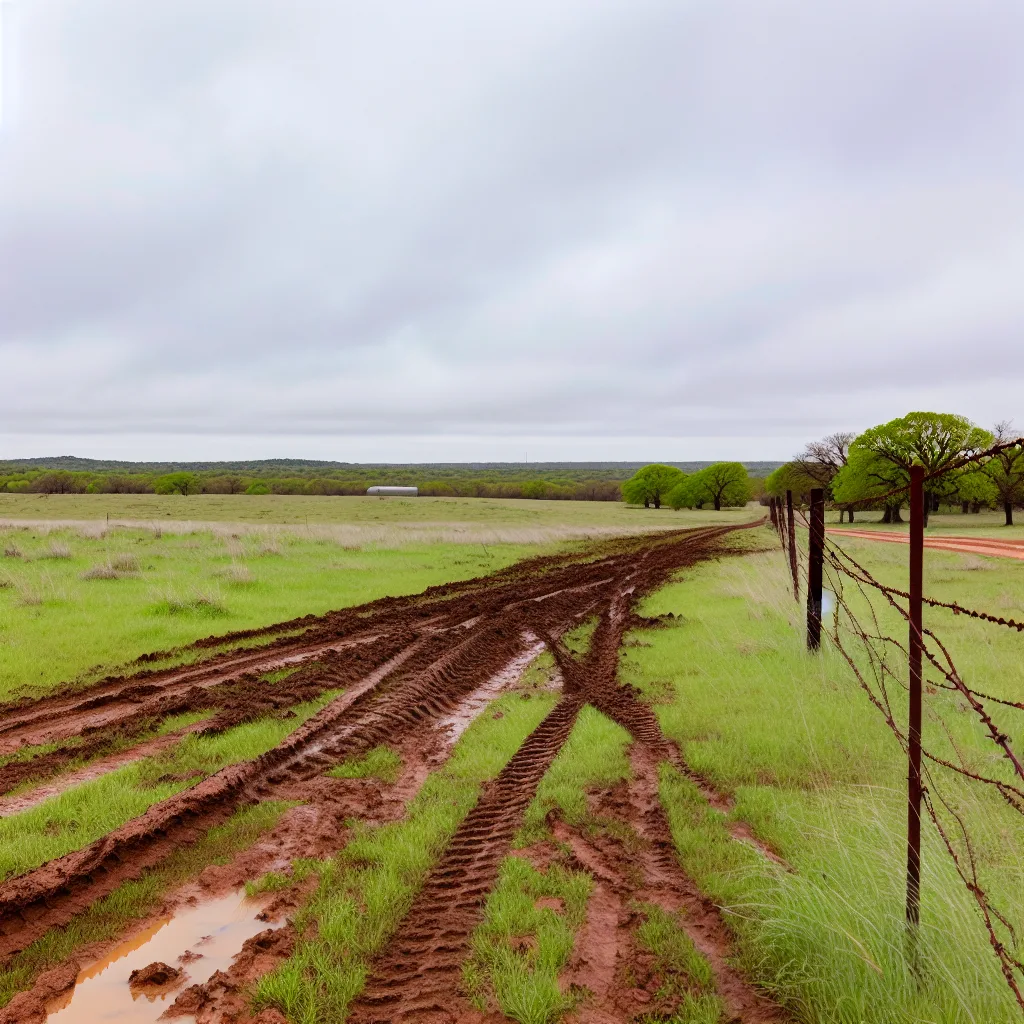 Rural acreage with open grassland and conifer forest in Smith County, Texas