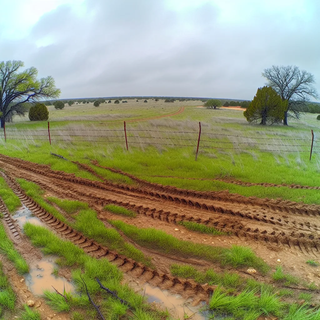 Rural acreage with open grassland and conifer forest in Wise County, Texas