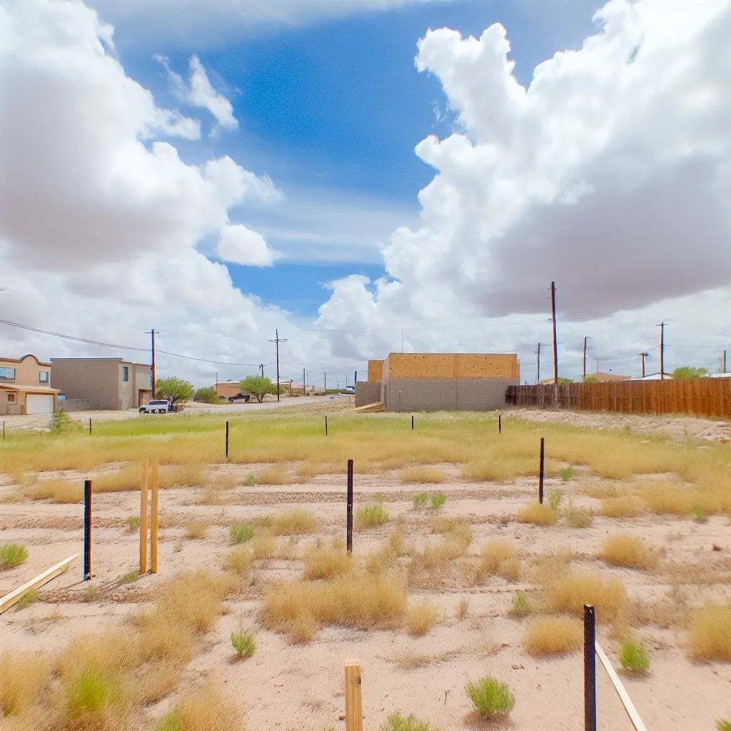Cleared vacant residential lot for sale in Marfa, Texas